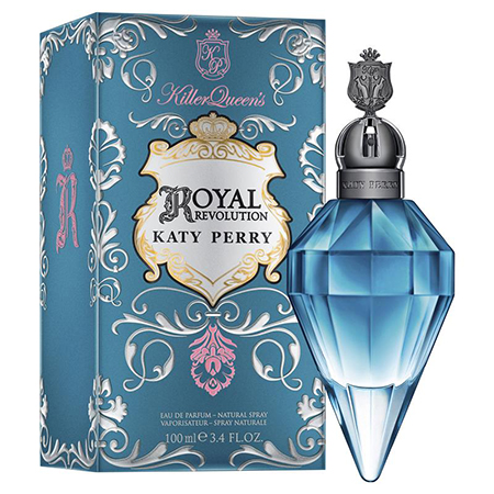 Katy Perry Killer Queen Royal Revolution Eau De Parfum มาพร้อมแพ็คเก็จจิ้งรูปทรงขวดเพชรสีน้ำเงิน ซึ่งได้รับแรงบันดาลใจมากจากตัวของ Katy Perry เอง ที่เปรียบดั่งเจ้าหญิงผู้มีเสน่ห์ หาญกาญ ที่มาพร้อมกับความสามารถอันเต็มเปี่ยม ทรงพลัง และน่าหลงใหล